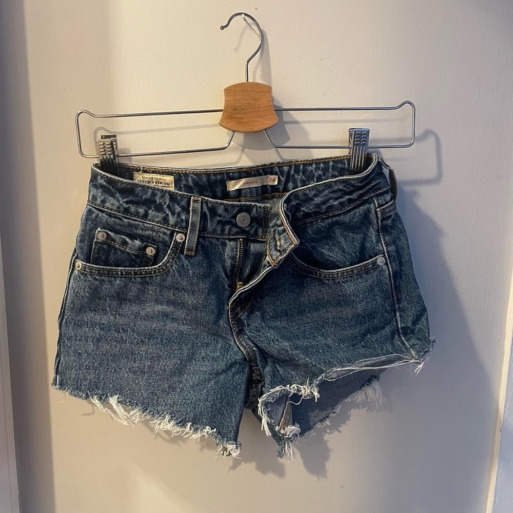 Levi's Blue Jean Shorts Distressed Cutoff Style